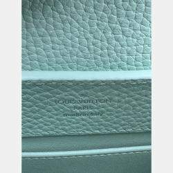 Pre Owned Louis Vuitton Mint Green Leather Mini Capucines Bag