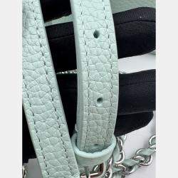 Pre Owned Louis Vuitton Mint Green Leather Mini Capucines Bag