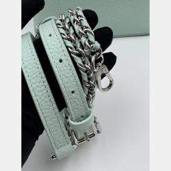 Pre Owned Louis Vuitton Mint Green Leather Mini Capucines Bag