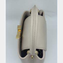 Pre Owned Louis Vuitton white Leather Mini Capucines Bag
