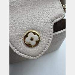 Pre Owned Louis Vuitton white Leather Mini Capucines Bag