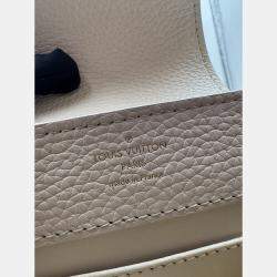 Pre Owned Louis Vuitton white Leather Mini Capucines Bag
