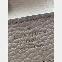 Pre Owned Louis Vuitton white Leather Mini Capucines Bag