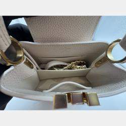 Pre Owned Louis Vuitton white Leather Mini Capucines Bag