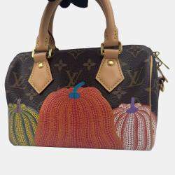 Pre Owned Louis Vuitton x Yayoi Kusama Pumpkin Monogram Speedy Bandouliere 20 Bag 