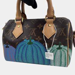 Pre Owned Louis Vuitton x Yayoi Kusama Pumpkin Monogram Speedy Bandouliere 20 Bag 