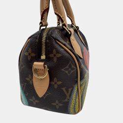 Pre Owned Louis Vuitton x Yayoi Kusama Pumpkin Monogram Speedy Bandouliere 20 Bag 