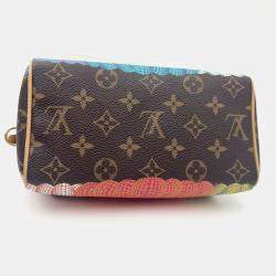 Pre Owned Louis Vuitton x Yayoi Kusama Pumpkin Monogram Speedy Bandouliere 20 Bag 