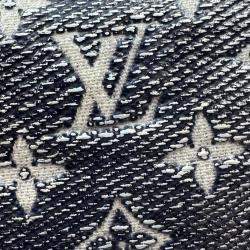 Pre Owned Louis Vuitton Grey Denim Leather Side Trunk Bag