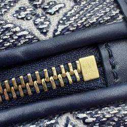 Pre Owned Louis Vuitton Grey Denim Leather Side Trunk Bag