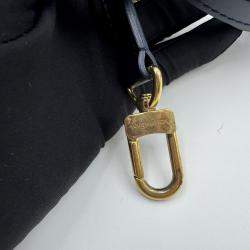 Pre Owned Louis Vuitton Grey Denim Leather Side Trunk Bag