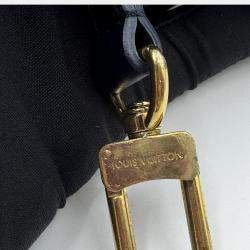 Pre Owned Louis Vuitton Grey Denim Leather Side Trunk Bag