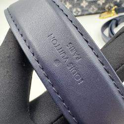 Pre Owned Louis Vuitton Grey Denim Leather Side Trunk Bag