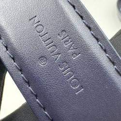 Pre Owned Louis Vuitton Grey Denim Leather Side Trunk Bag