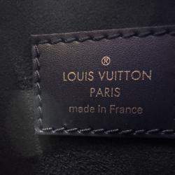 Pre Owned Louis Vuitton Grey Denim Leather Side Trunk Bag