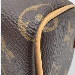 Pre Owned Louis Vuitton Speedy Nano Brown Monogram Canvas Handbag
