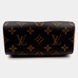 Pre Owned Louis Vuitton Speedy Nano Brown Monogram Canvas Handbag
