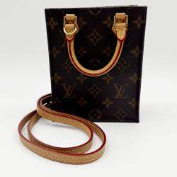 Pre Owned Louis Vuitton Brown Monogram Petit Sac Plat Tote Bag