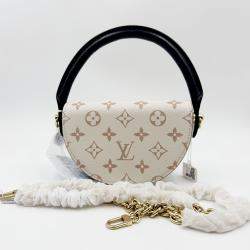 Pre Owned Louis Vuitton Looping beige with black leather