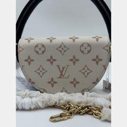 Pre Owned Louis Vuitton Looping beige with black leather