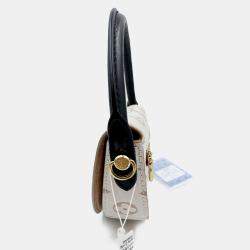 Pre Owned Louis Vuitton Looping beige with black leather