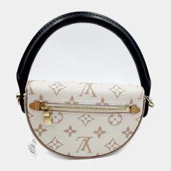 Pre Owned Louis Vuitton Looping beige with black leather
