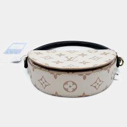 Pre Owned Louis Vuitton Looping beige with black leather