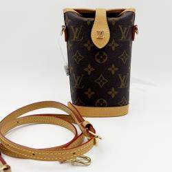 Pre Owned Louis Vuitton Fold Me Pouch Shoulder Bag Monogram Canvas Leather