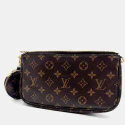 Pre Owned Louis Vuitton Multi Pochette Accessoires Monogram Rose Claire Coated Canvas Leather Bag