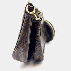 Pre Owned Louis Vuitton Multi Pochette Accessoires Monogram Rose Claire Coated Canvas Leather Bag