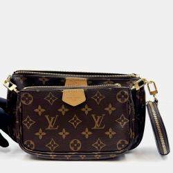 Pre Owned Louis Vuitton Multi Pochette Accessoires Monogram Rose Claire Coated Canvas Leather Bag