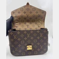 Pre Owned Louis Vuitton Pochette Metis MM Brown Monogram Reverse Crossbody Bag