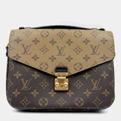 Pre Owned Louis Vuitton Pochette Metis MM Brown Monogram Reverse Crossbody Bag