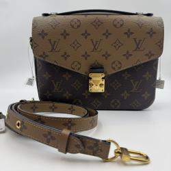 Pre Owned Louis Vuitton Pochette Metis MM Brown Monogram Reverse Crossbody Bag