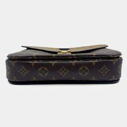 Pre Owned Louis Vuitton Pochette Metis MM Brown Monogram Reverse Crossbody Bag