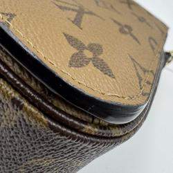 Pre Owned Louis Vuitton Pochette Metis MM Brown Monogram Reverse Crossbody Bag