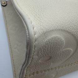 Pre Owned Louis Vuitton Onthego white Monogram Empreinte Leather Size PM