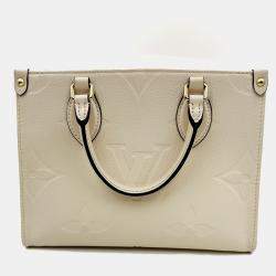 Pre Owned Louis Vuitton Onthego white Monogram Empreinte Leather Size PM