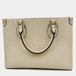 Pre Owned Louis Vuitton Onthego white Monogram Empreinte Leather Size PM