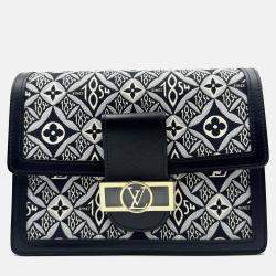 Pre Owned Louis Vuitton Gris Monogram Jacquard Dauphine MM Since 1854 Shoulder Bag