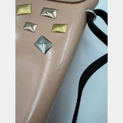 Pre Owned Louis Vuittong LV studded Brown patent leather bag
