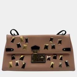 Pre Owned Louis Vuittong LV studded Brown patent leather bag