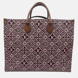 Pre Owned Louis Vuitton Onthego GM Monogram Jacquard Since 1854 Canvas Tote Bag