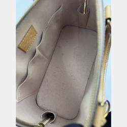 Pre Owned Louis Vuitton LV Alma PM top handle yellow patent leather