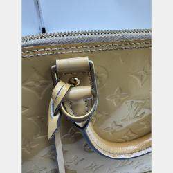 Pre Owned Louis Vuitton LV Alma PM top handle yellow patent leather