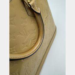 Pre Owned Louis Vuitton LV Alma PM top handle yellow patent leather