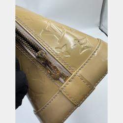 Pre Owned Louis Vuitton LV Alma PM top handle yellow patent leather