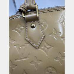 Pre Owned Louis Vuitton LV Alma PM top handle yellow patent leather