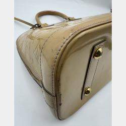 Pre Owned Louis Vuitton LV Alma PM top handle yellow patent leather