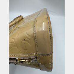 Pre Owned Louis Vuitton LV Alma PM top handle yellow patent leather